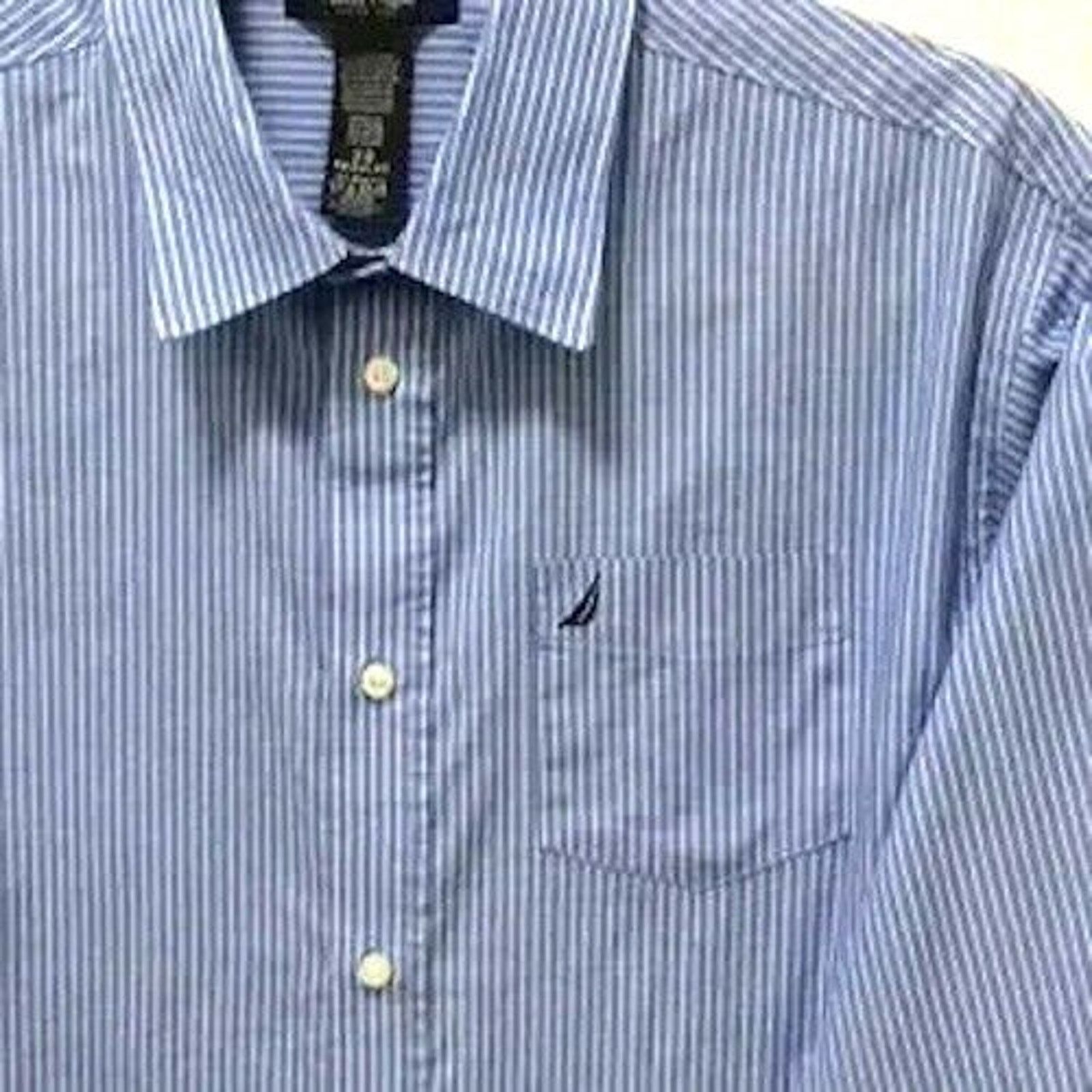 Nautica Nautica Boys Blue Striped Button Down Dress Shirt. Size US M / EU 48-50 / 2 - 3 Thumbnail