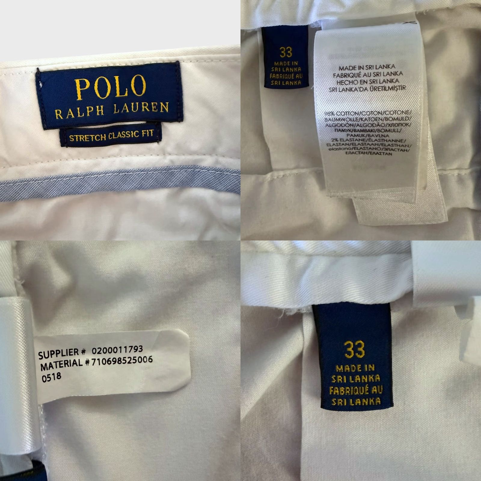 Polo Ralph Lauren Polo Ralph Lauren Chino Short White Stretch Classic-Fit Men 33 Vacation Casual Preppy Size US XS / EU 42 / 0 - 8 Thumbnail