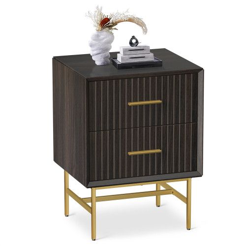 Designer × Homemade MDF Wood Brown Nightstand Small Cabinet Side Tables Bedroom Size US L / EU 52-54 / 3 - 1 Thumbnail