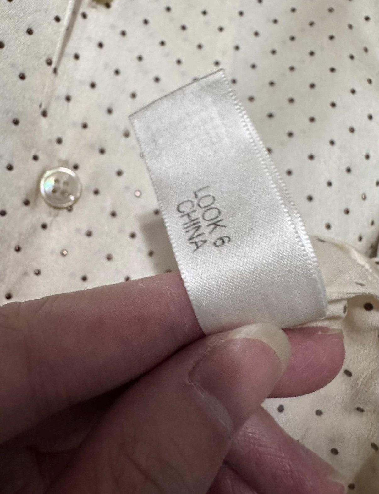 Saint Laurent Paris Saint Laurent 20SS Runway Off-White Silk Full-Studded Shirt Size US XL / EU 56 / 4 - 6 Thumbnail