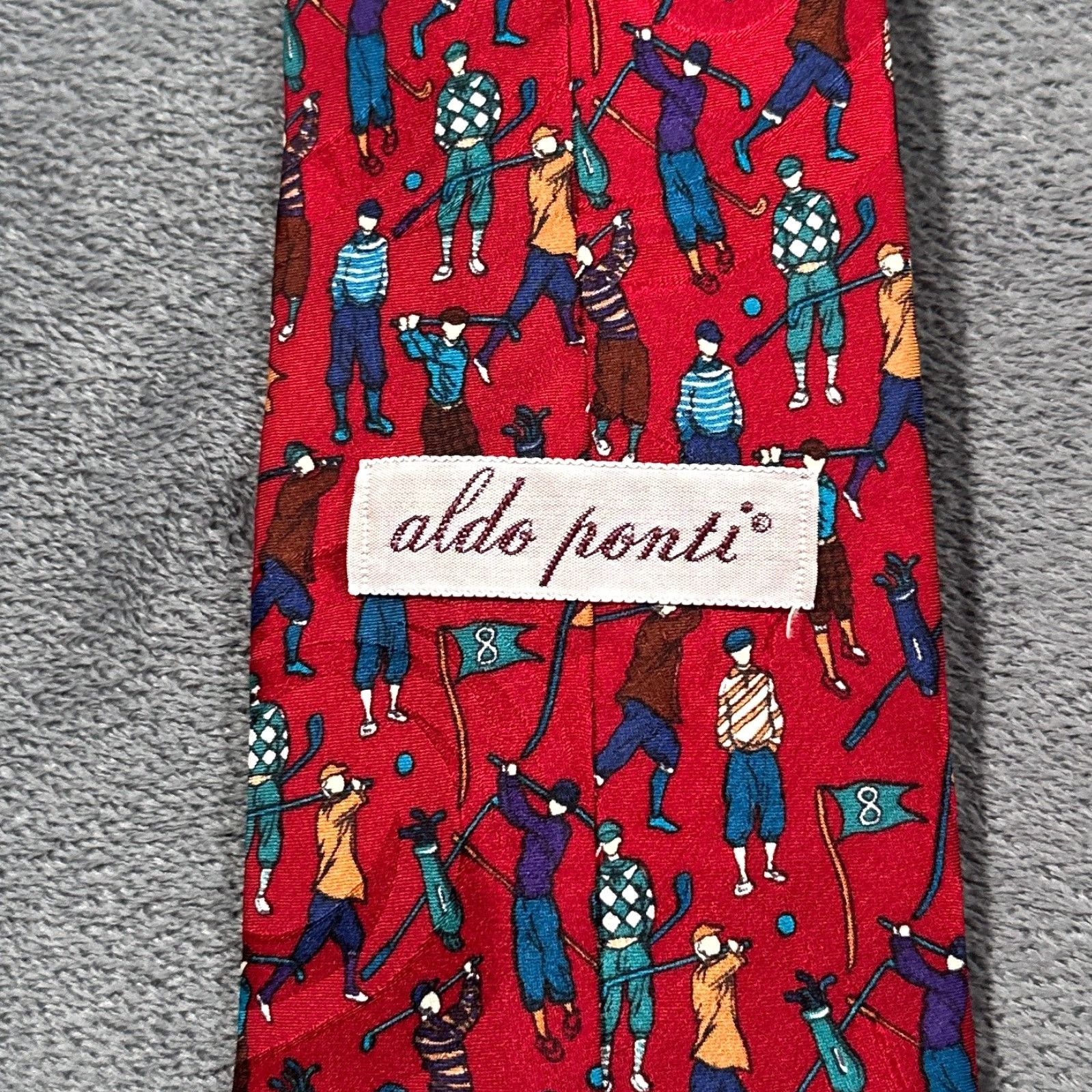 Aldo Vintage Golf Silk Tie Lot Aldo Ponti Crooks & Creed 90s Men One Size Red Geometric Sports Size ONE SIZE - 6 Thumbnail