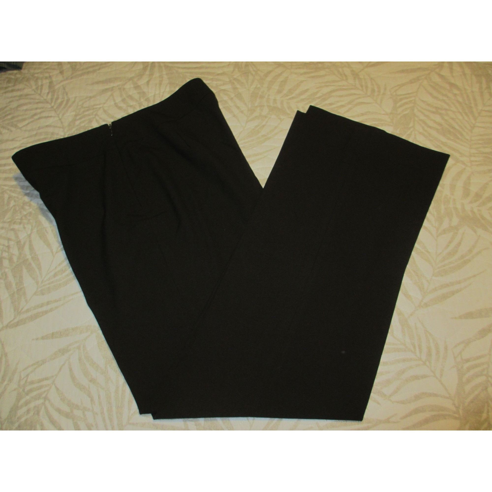 Talbots Talbots Womens Classic Fit Brown Wide-Leg Trousers Size 10L Size 32" / US 10 / IT 46 - 1 Thumbnail