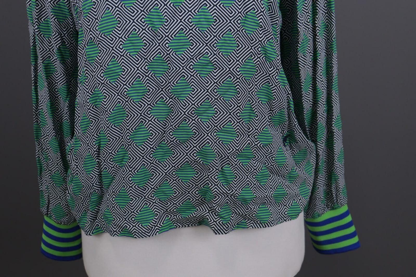 Designer Emily Van Den Bergh Green Geometric Summer Shirt Top Size 38 Size M / US 6-8 / IT 42-44 - 3 Thumbnail