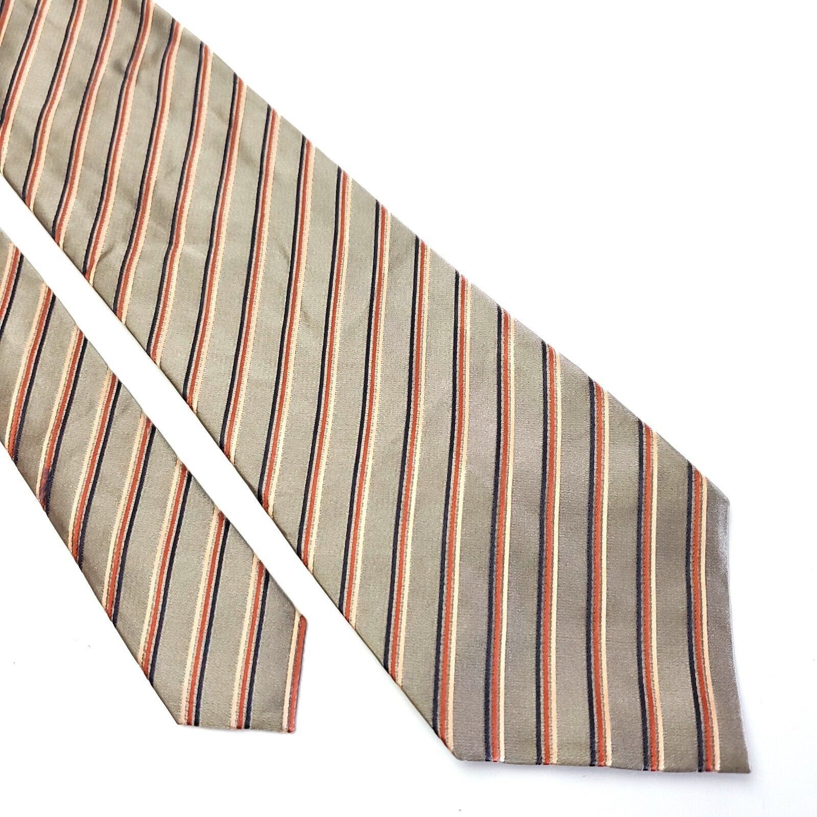 Dockers Dockers Beige Peach Striped Woven Silk Tie Size ONE SIZE - 1 Thumbnail