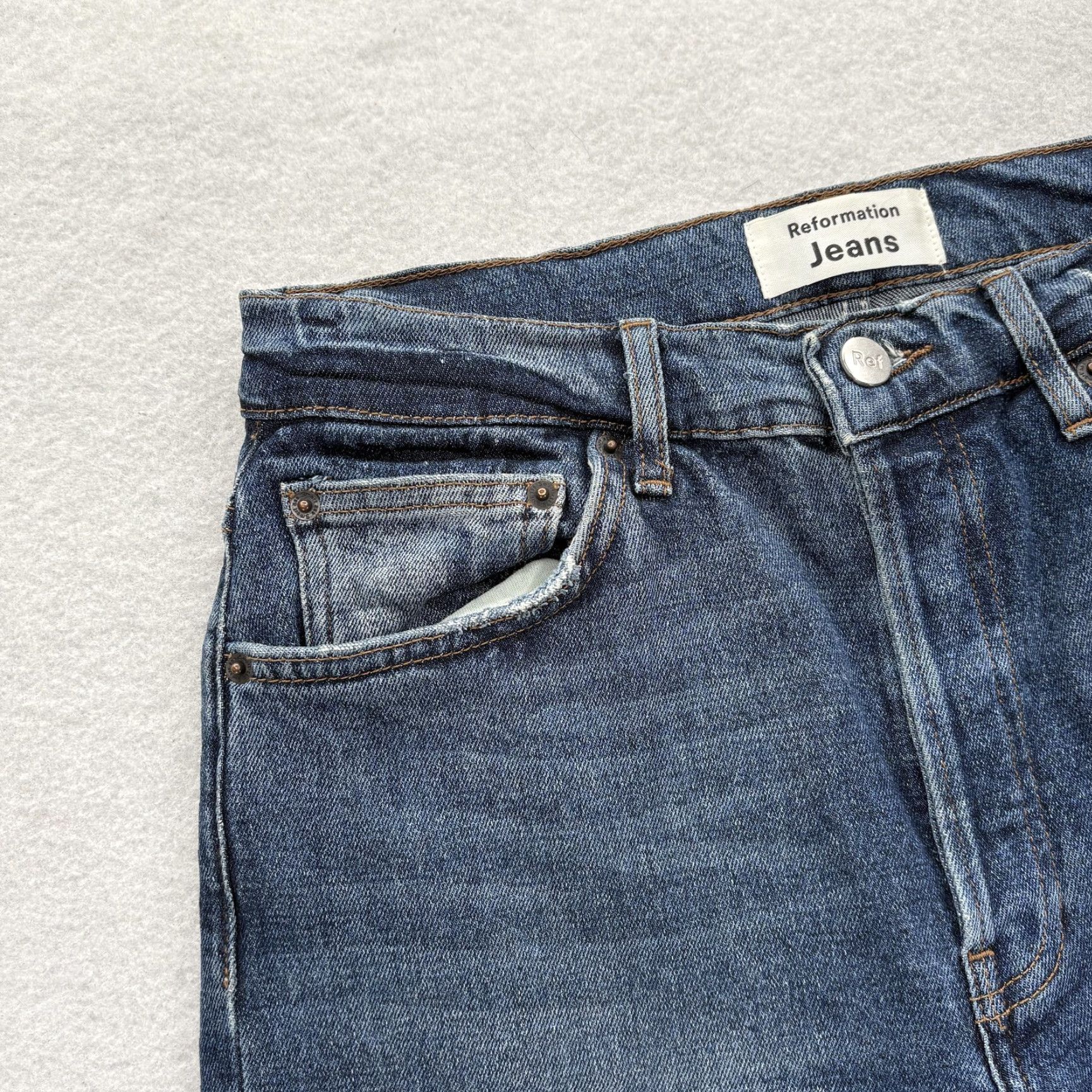 Reformation Reformation Serena High Rise Skinny Jeans Womens 26 Blue Stretch Denim Kasai Size 26" / US 2 / IT 38 - 3 Thumbnail