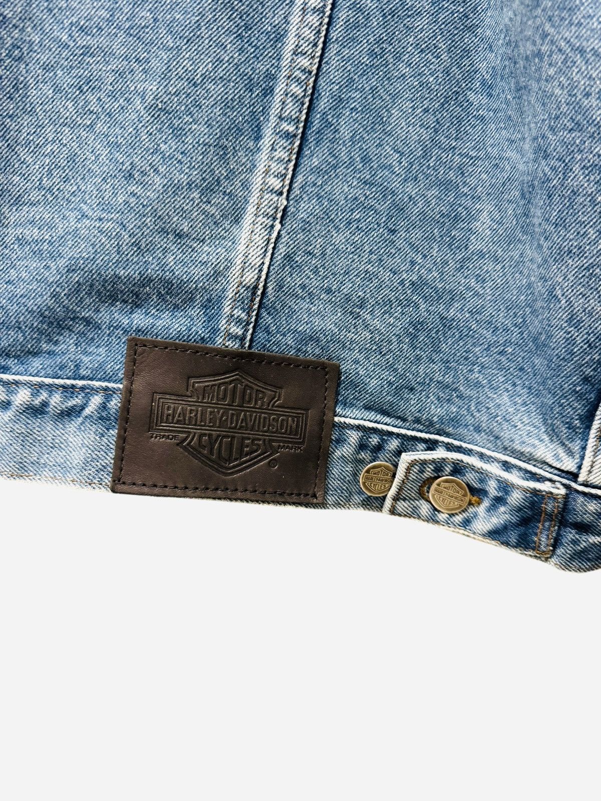 Harley Davidson Rare Vintage Harley Davidson Denim Patch Jacket Size US XL / EU 56 / 4 - 7 Thumbnail