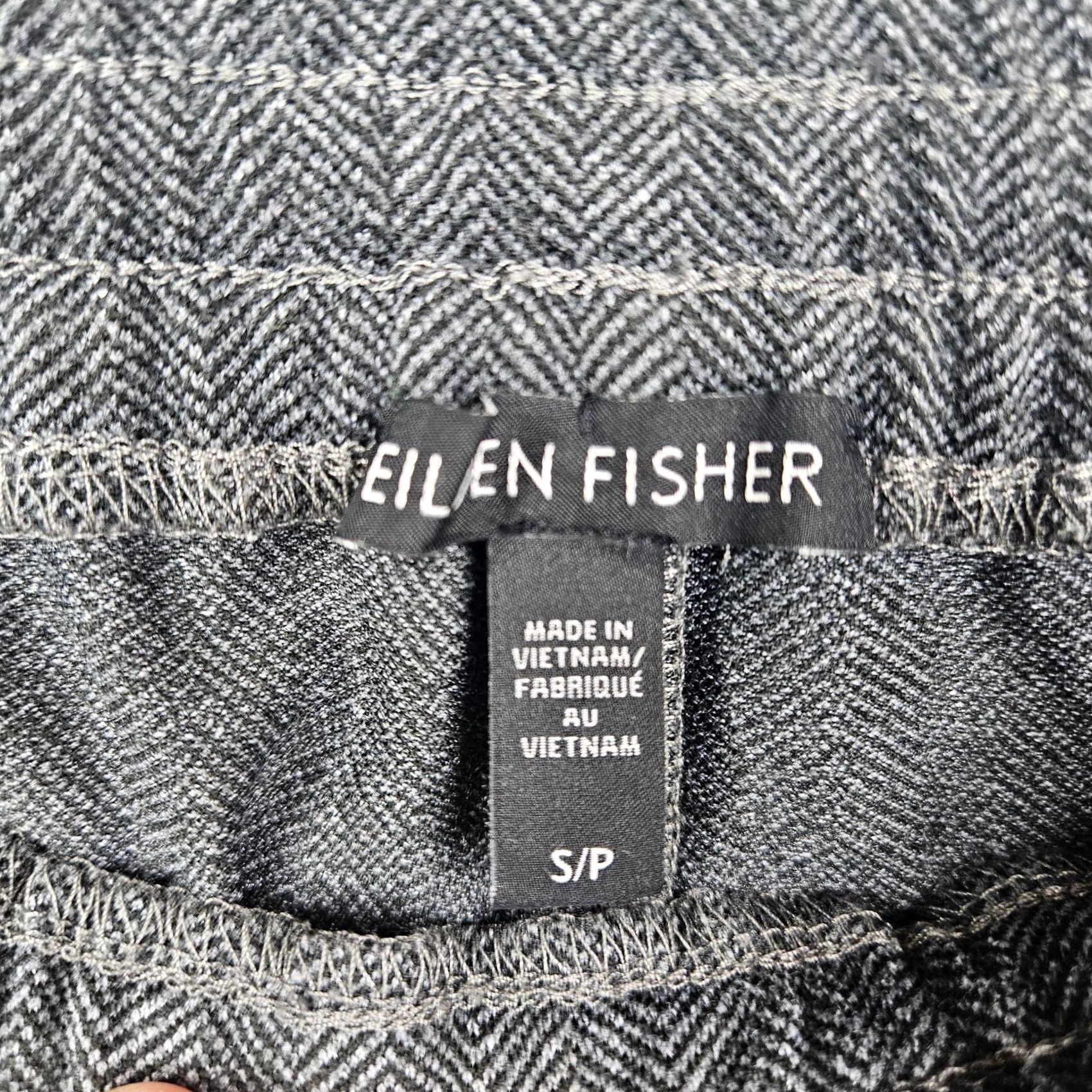 Eileen Fisher Eileen Fisher Gray Herringbone Pants Women’s S/P Pull-On Drawstring Casual Regular Size S Size 28" / US 6 / IT 42 - 3 Thumbnail