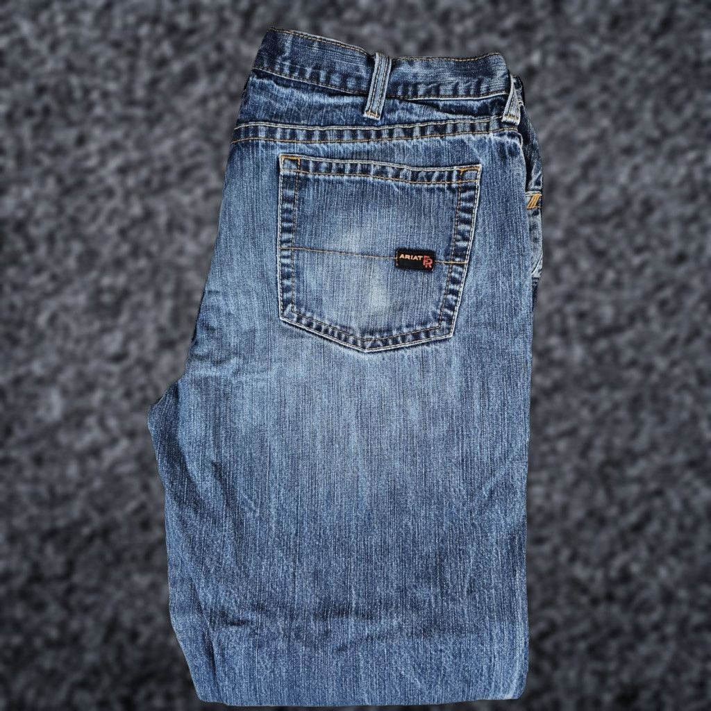 Ariat Ariat FR Fire Resistant M3 Loose Straight Blue Jeans Mens Sz 42x32 CAT2 Workwear Size US 44 / EU 60 - 1 Thumbnail
