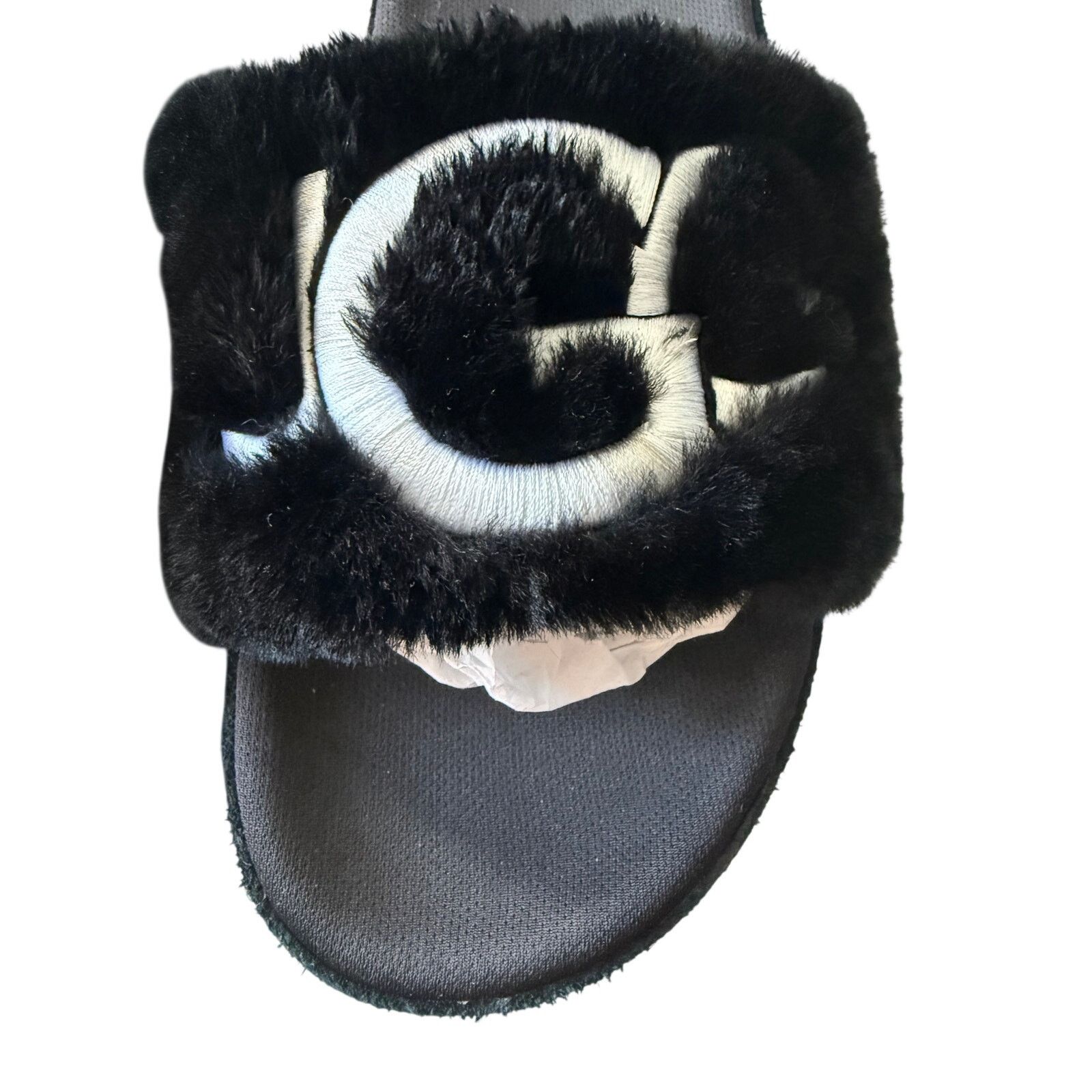 Ugg UGG Laton Fur Platform Slide Black Shearling Size 9 Size US 9 / IT 39 - 4 Thumbnail