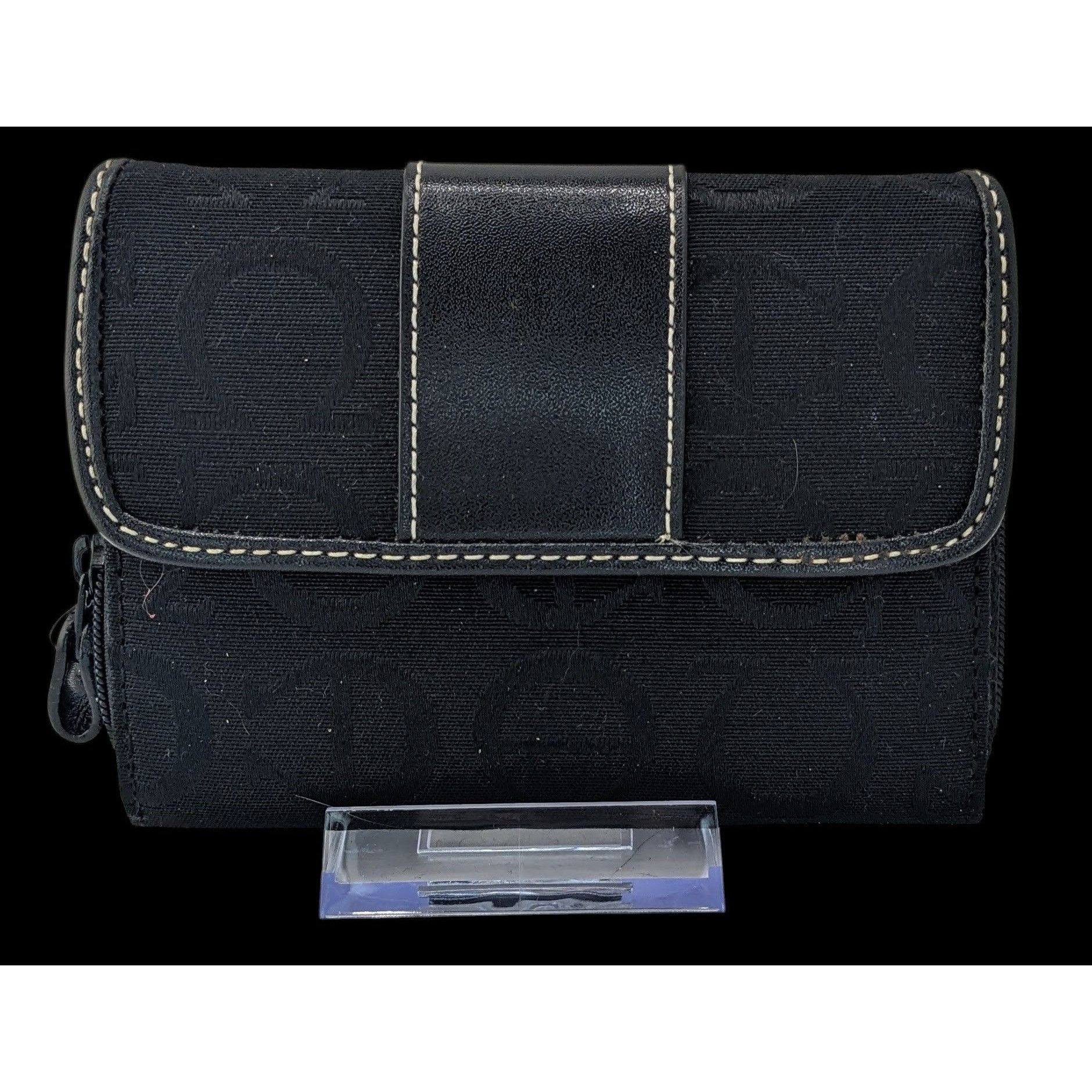 Etienne Aigner Etienne Aigner Black Monogram Canvas Wallet 5"x4"x1" With Sn Size ONE SIZE - 1 Thumbnail