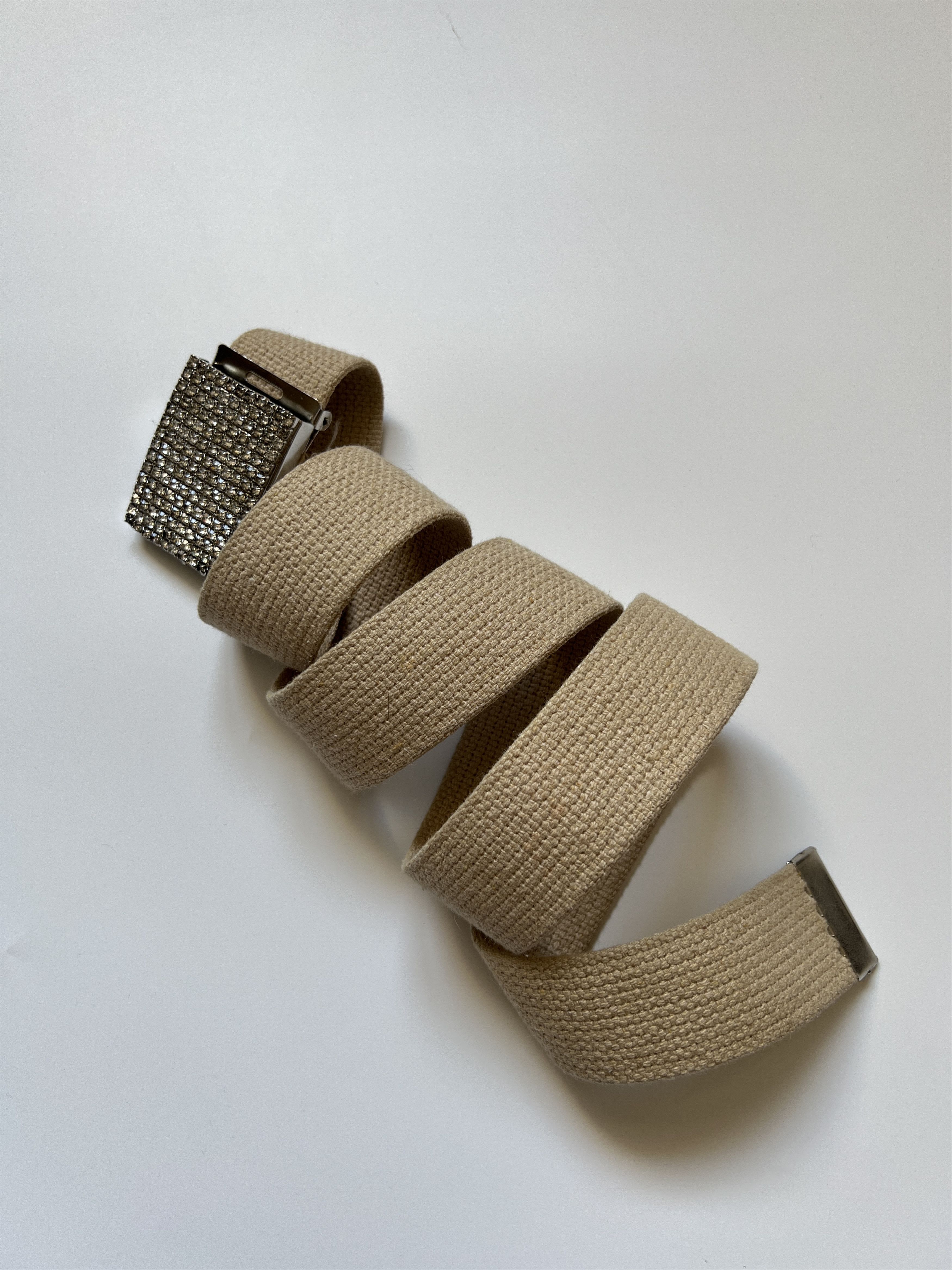 Vintage Y2K Rhinestones Buckle Cotton Belt BB Style Size ONE SIZE - 9 Thumbnail