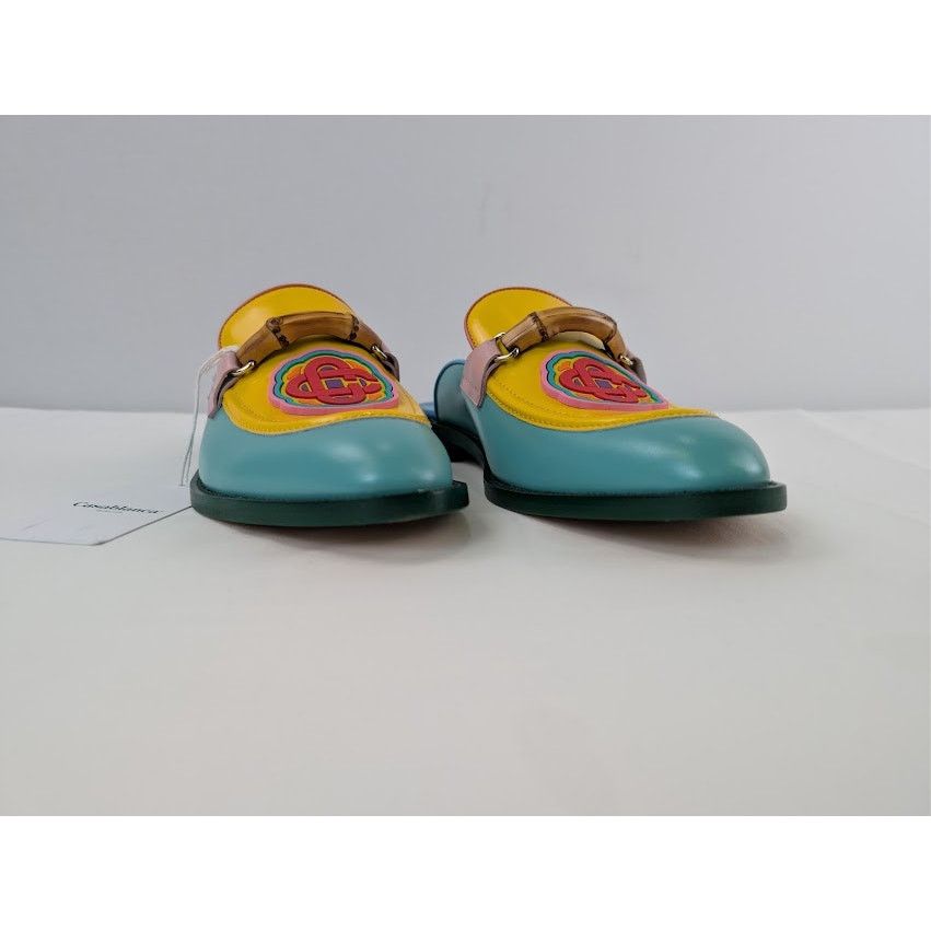 Casablanca o1rshd1 Leather Memphis Mule Slipper Sandal in Mint / Yellow Size US 11 / EU 44 - 4 Thumbnail