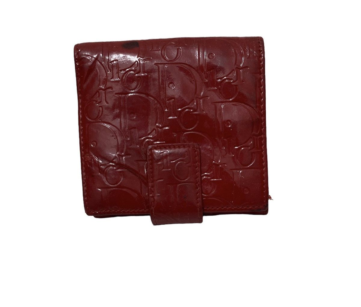 Dior Christian Dior Monogram Patent Leather Small Bi-fold Wallet Size ONE SIZE - 1 Thumbnail
