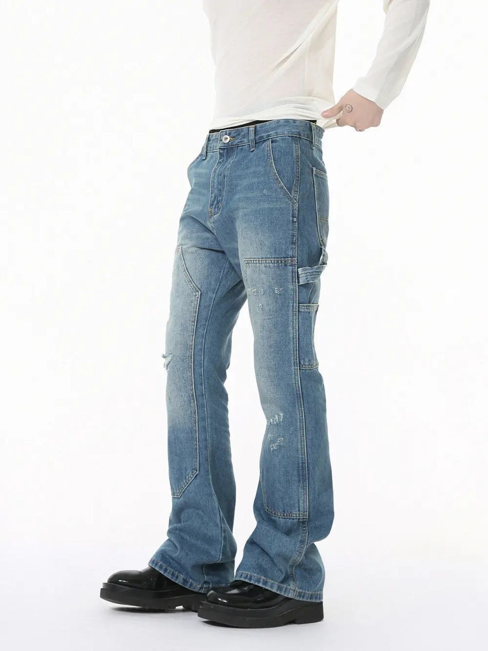 Japanese Brand Retro loose high street patchwork jeans Size US 32 / EU 48 - 4 Thumbnail