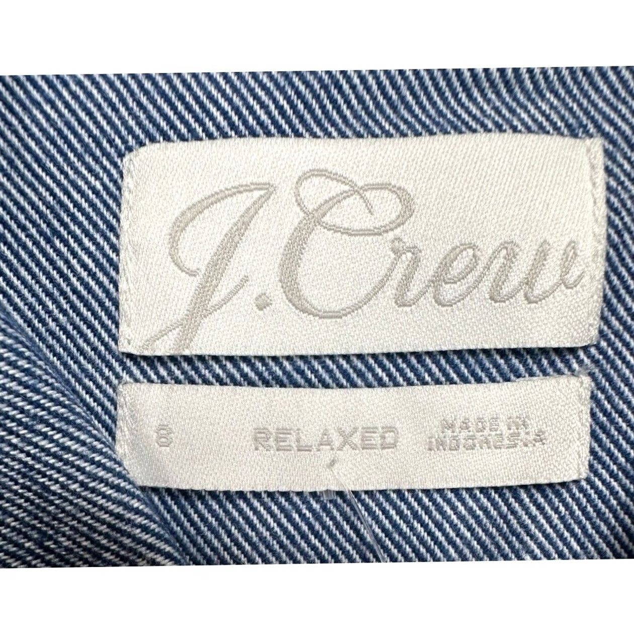 Vintage J Crew Shirt Women 8 Blue Pinstripe Relaxed Fit Pearl Snap Western Cowgirl NEW Size M / US 6-8 / IT 42-44 - 4 Thumbnail