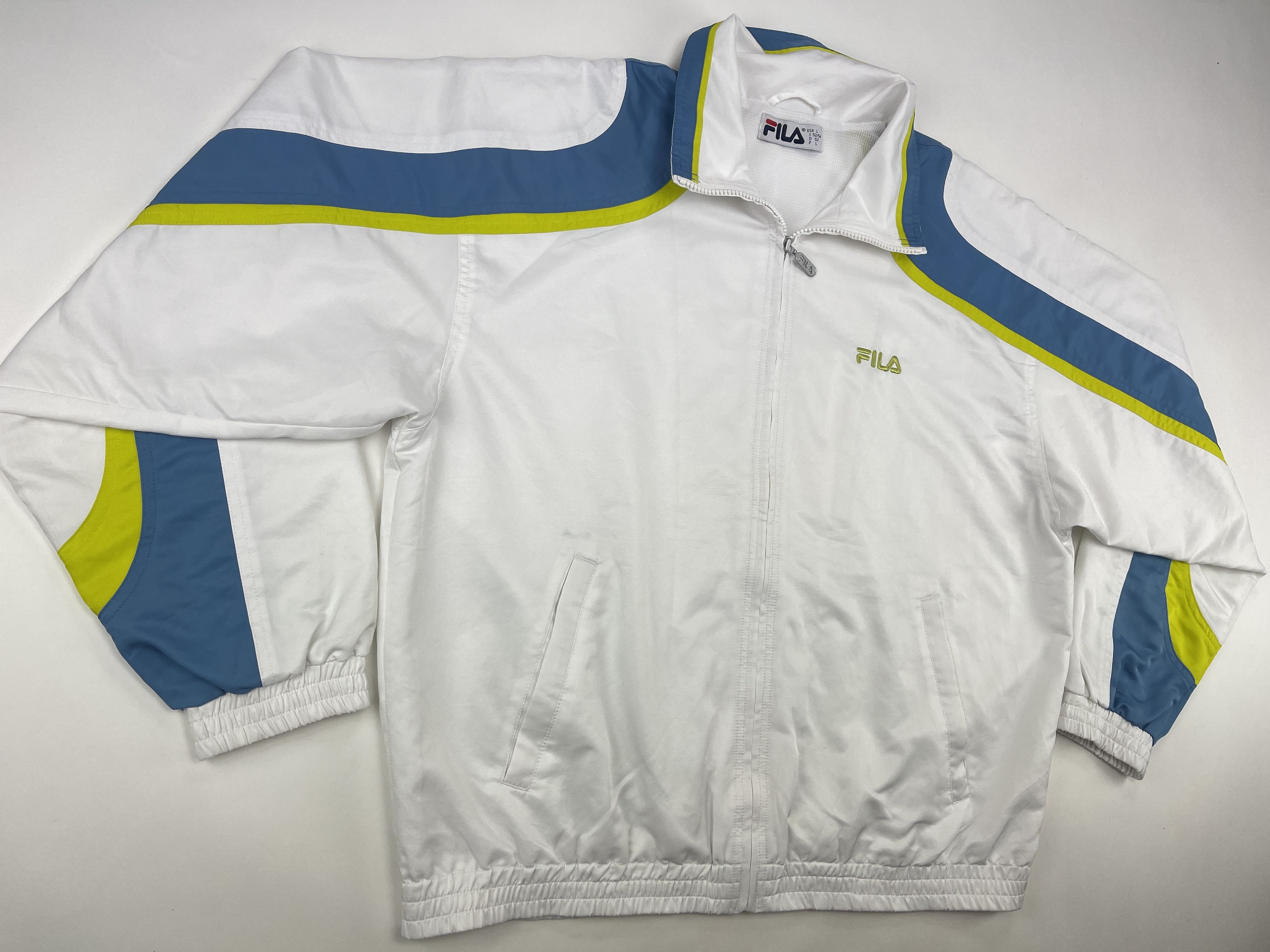 Fila FILA jacket, white, vintage track top, 90s hip hop, 1990s L Size US L / EU 52-54 / 3 - 8 Thumbnail
