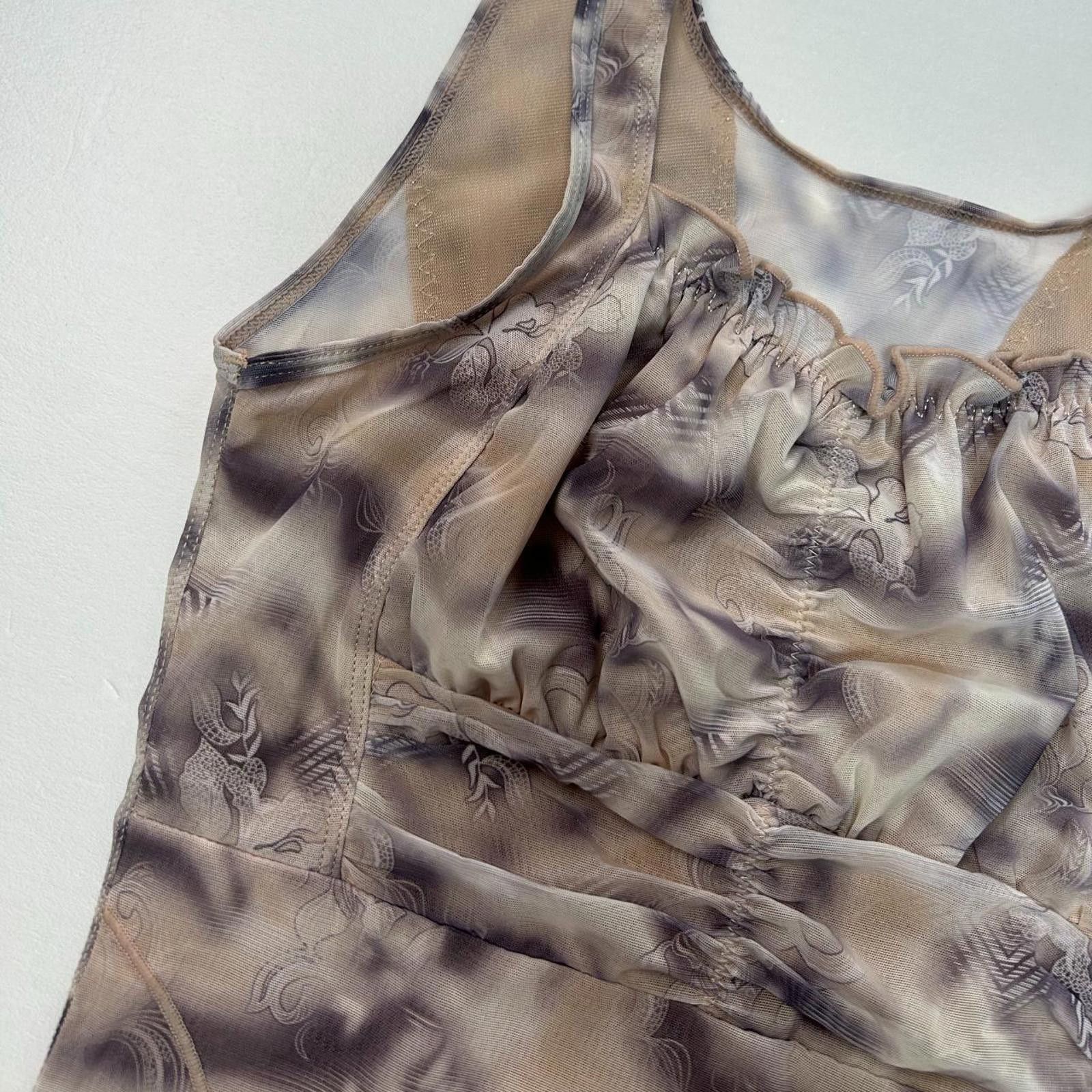 Japanese Brand Psychedelic Ruffled Tank Top Size ONE SIZE - 3 Thumbnail
