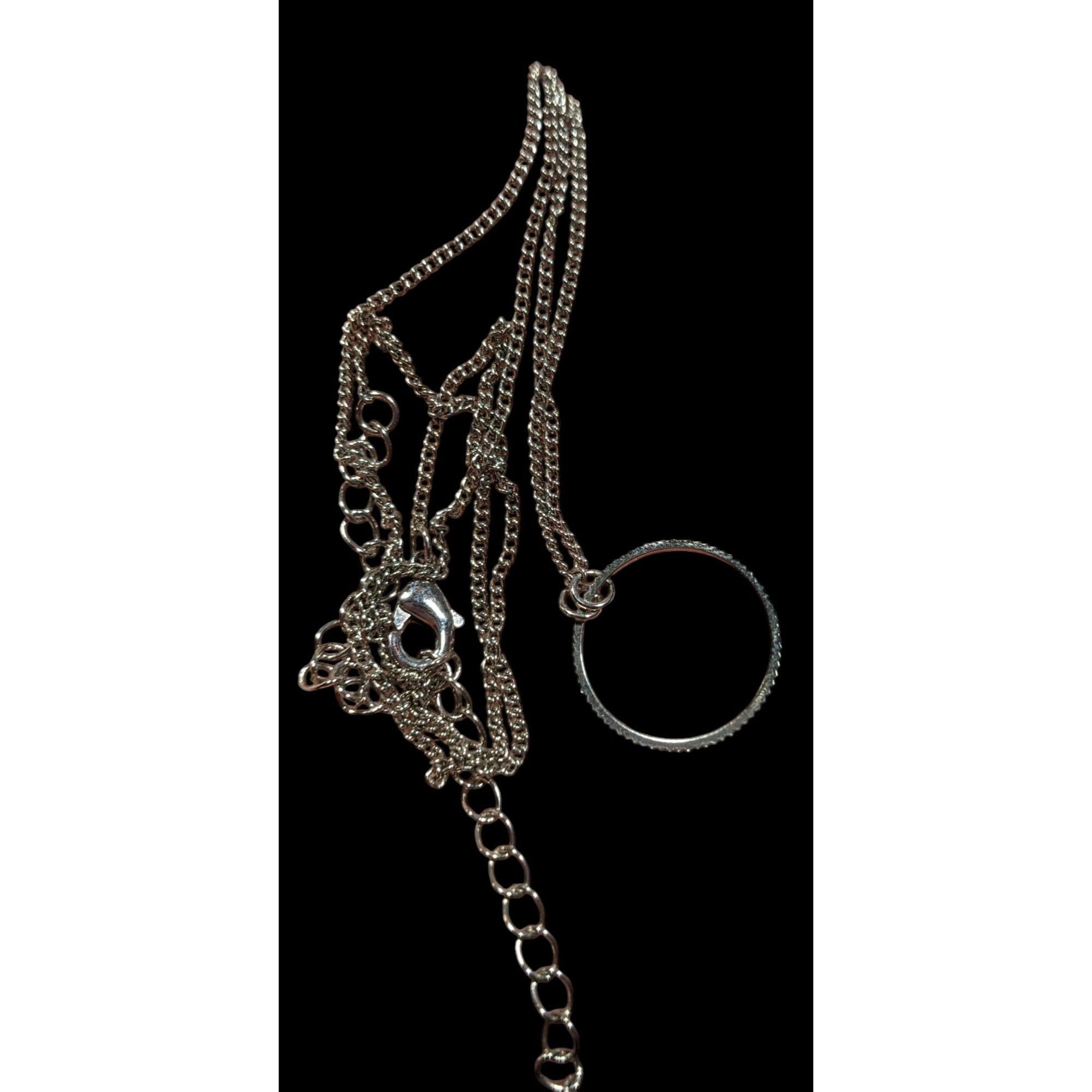 Other Minimalist Simple Open Circle Silver Tone Pendant Necklace Size ONE SIZE - 5 Thumbnail