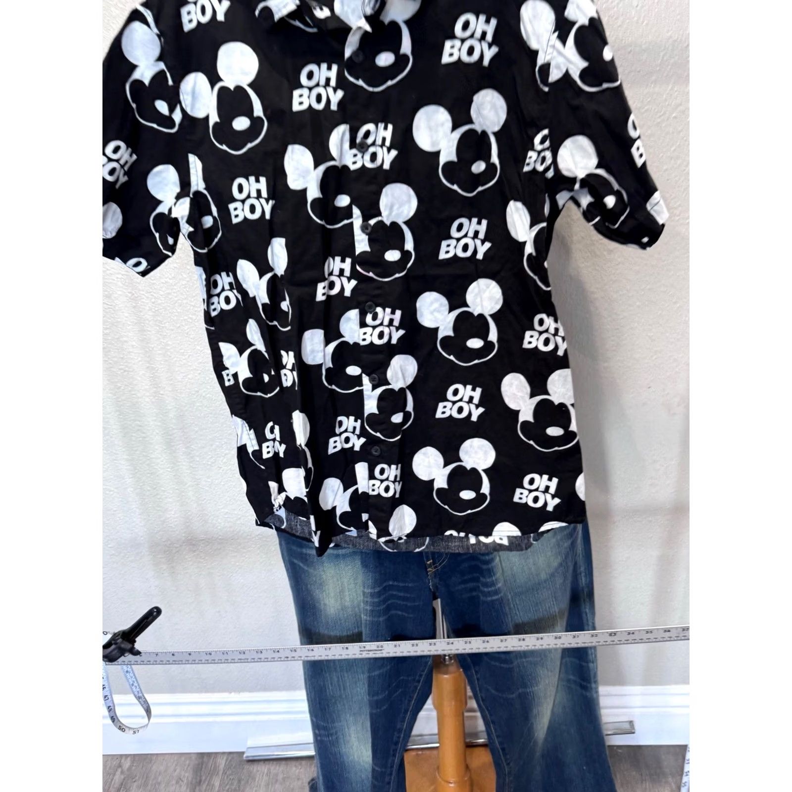 Disney Disney Neff Mickey Mouse Oh Boy BUTTON UP SHIRT Medium M Slim Mens Multicolor Size US M / EU 48-50 / 2 - 3 Thumbnail