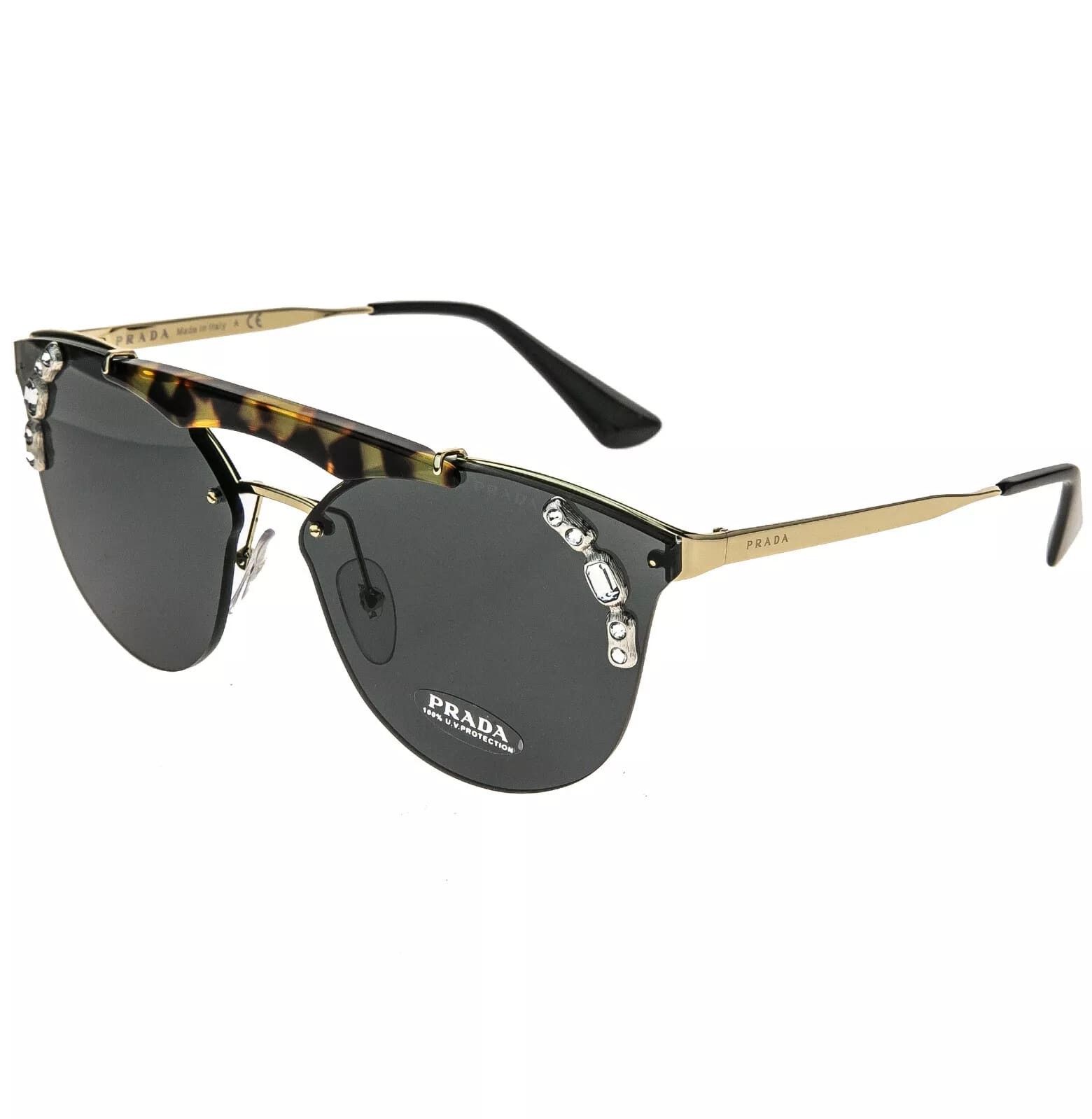 Prada PRADA ORNATE Gold Black Fashion Sunglasses 53U PR53US 53US Size ONE SIZE - 4 Thumbnail