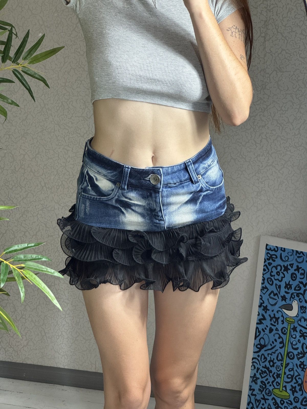 Other VINTAGE KIKIRIKI RUSHES MINI SKIRT Size 28" / US 6 / IT 42 - 3 Thumbnail