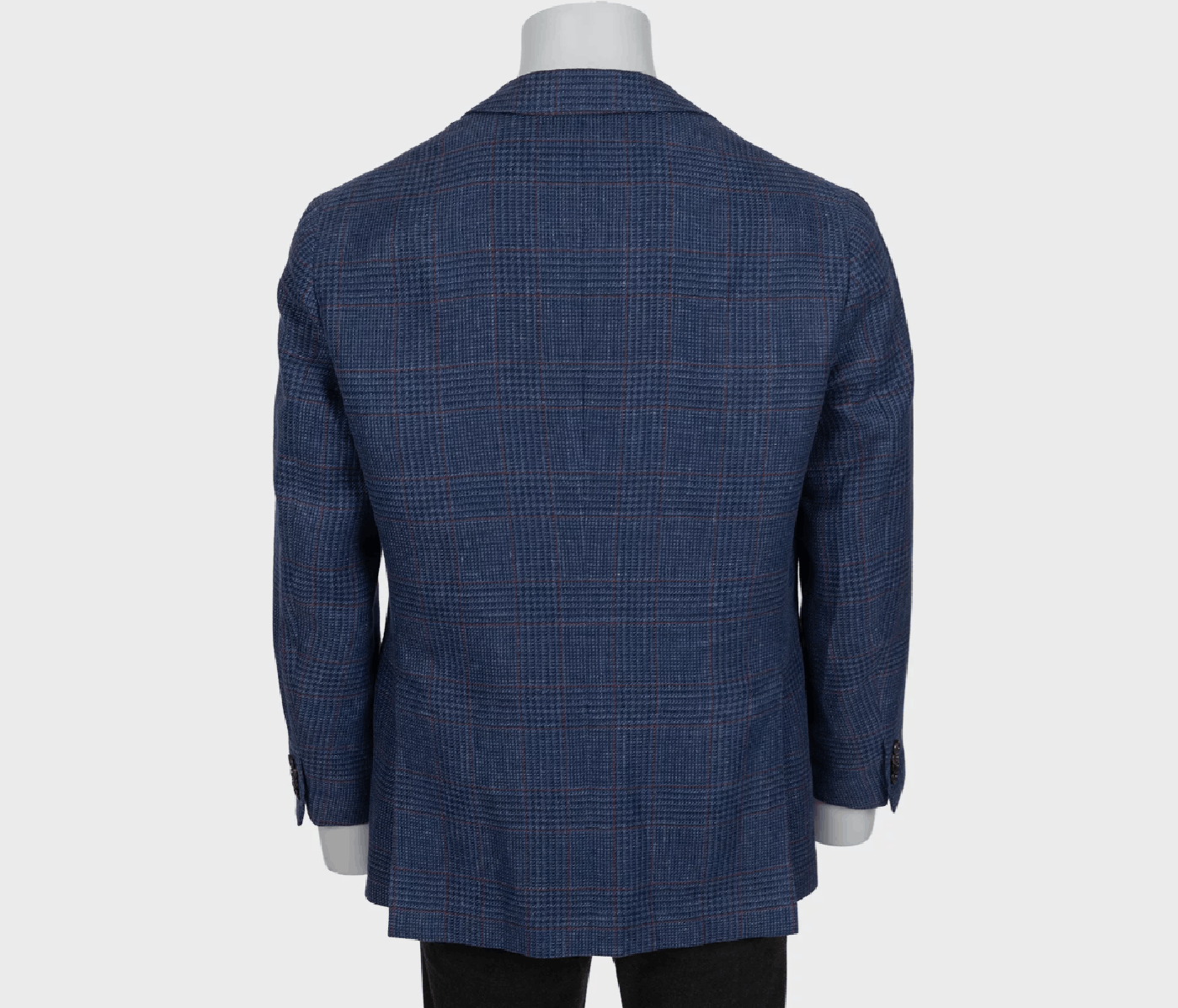 Brunello Cucinelli Brunello Cucinelli Blue Check Linen Wool Silk Blazer IT54 Size 54R - 3 Thumbnail