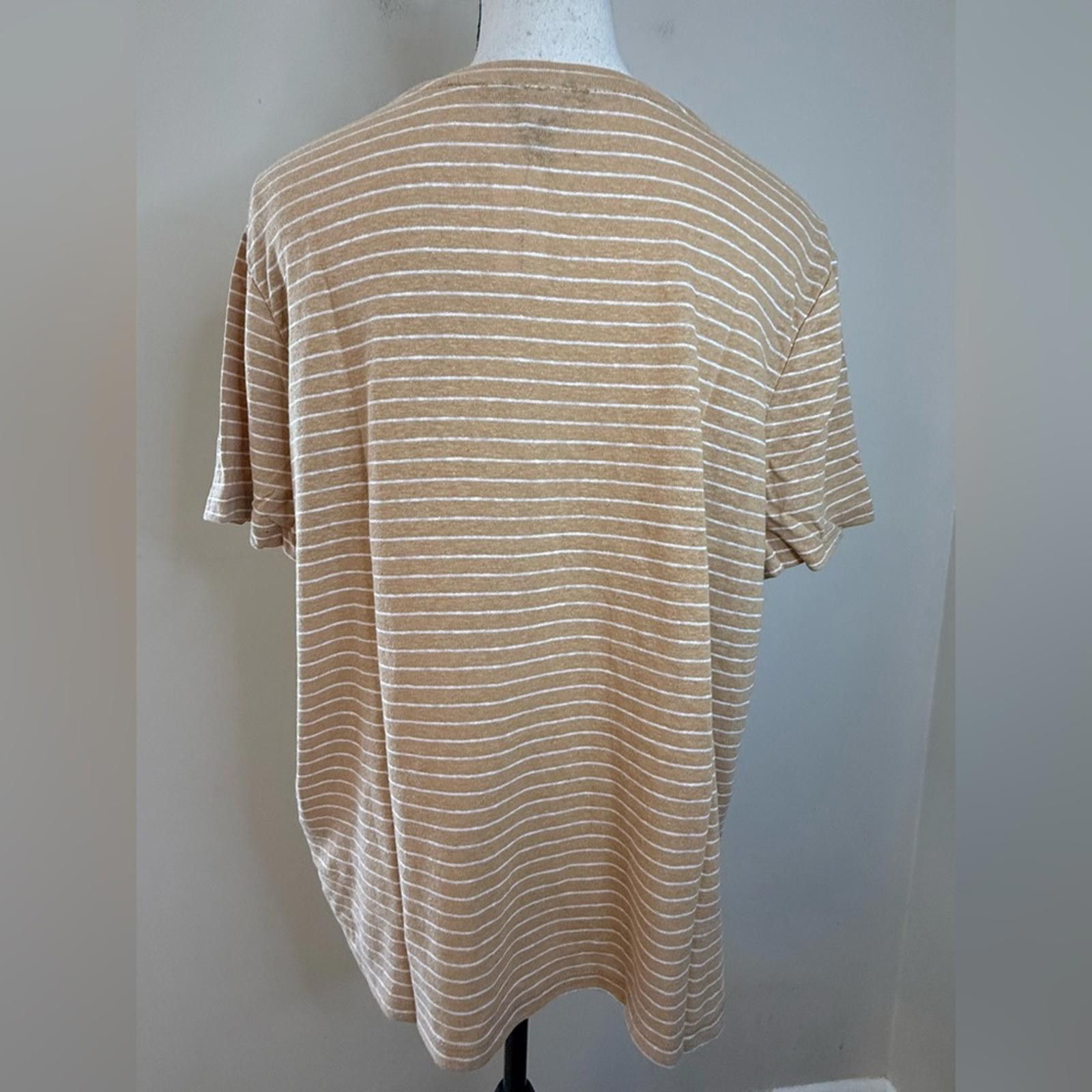 Other Banana Republic Factory linen blend tan white striped tee XL Size XL / US 12-14 / IT 48-50 - 4 Thumbnail