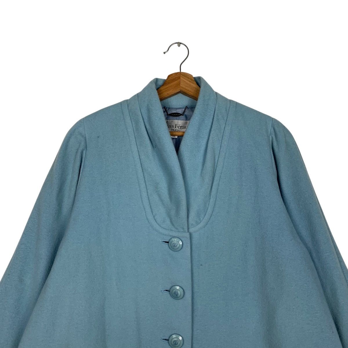 Louis Feraud LOUIS FERAUD Baby Blue Wool Oversized Coat Jacket #2038-C88 Size M / US 6-8 / IT 42-44 - 2 Thumbnail