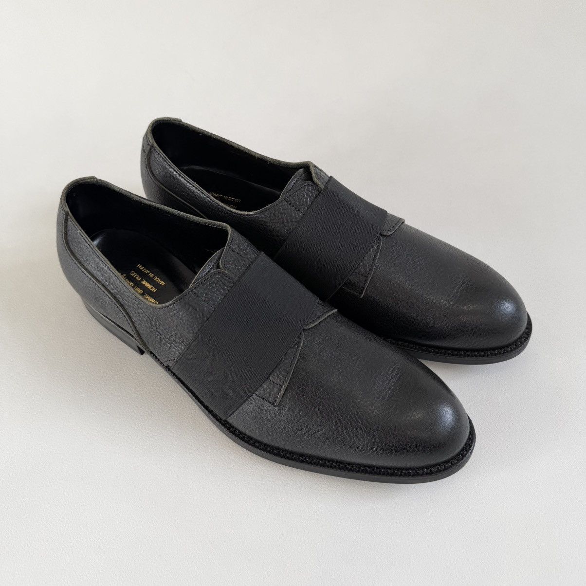 Comme des Garcons Black Leather ‘Elastic Strap’ Derby Shoes Size US 9 / EU 42 - 7 Thumbnail