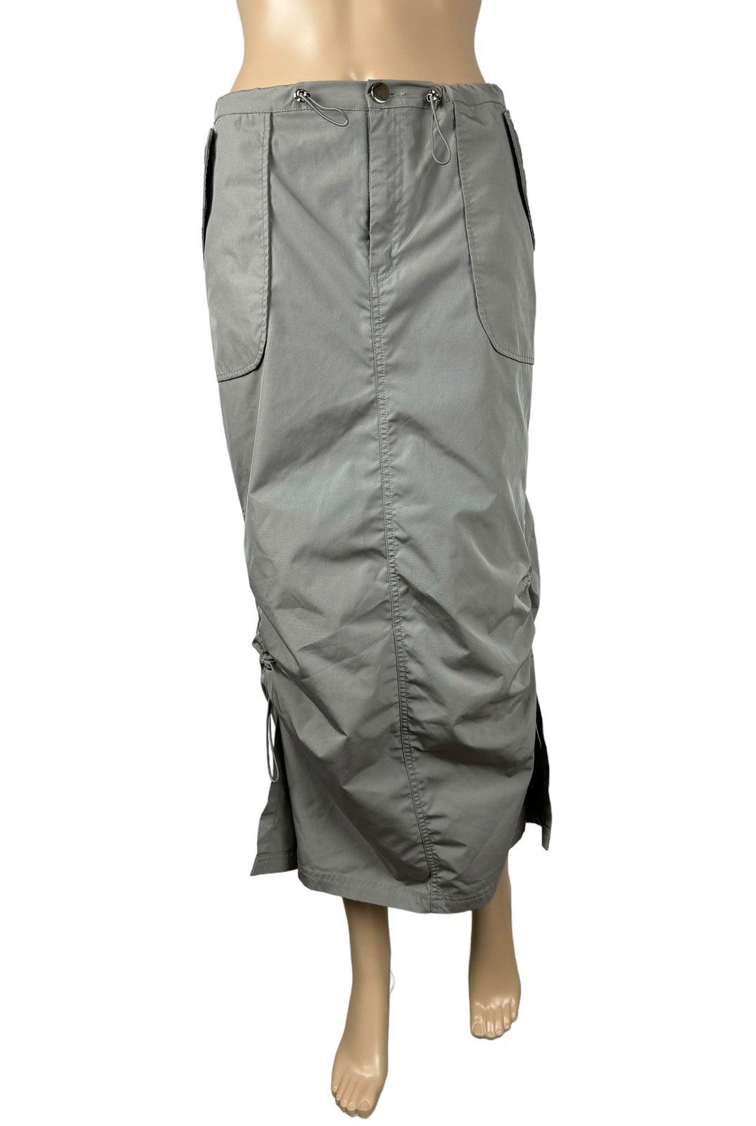 Designer Apea Nylon Maxi Skirt Drawstring Long size L Size 28" / US 6 / IT 42 - 3 Thumbnail