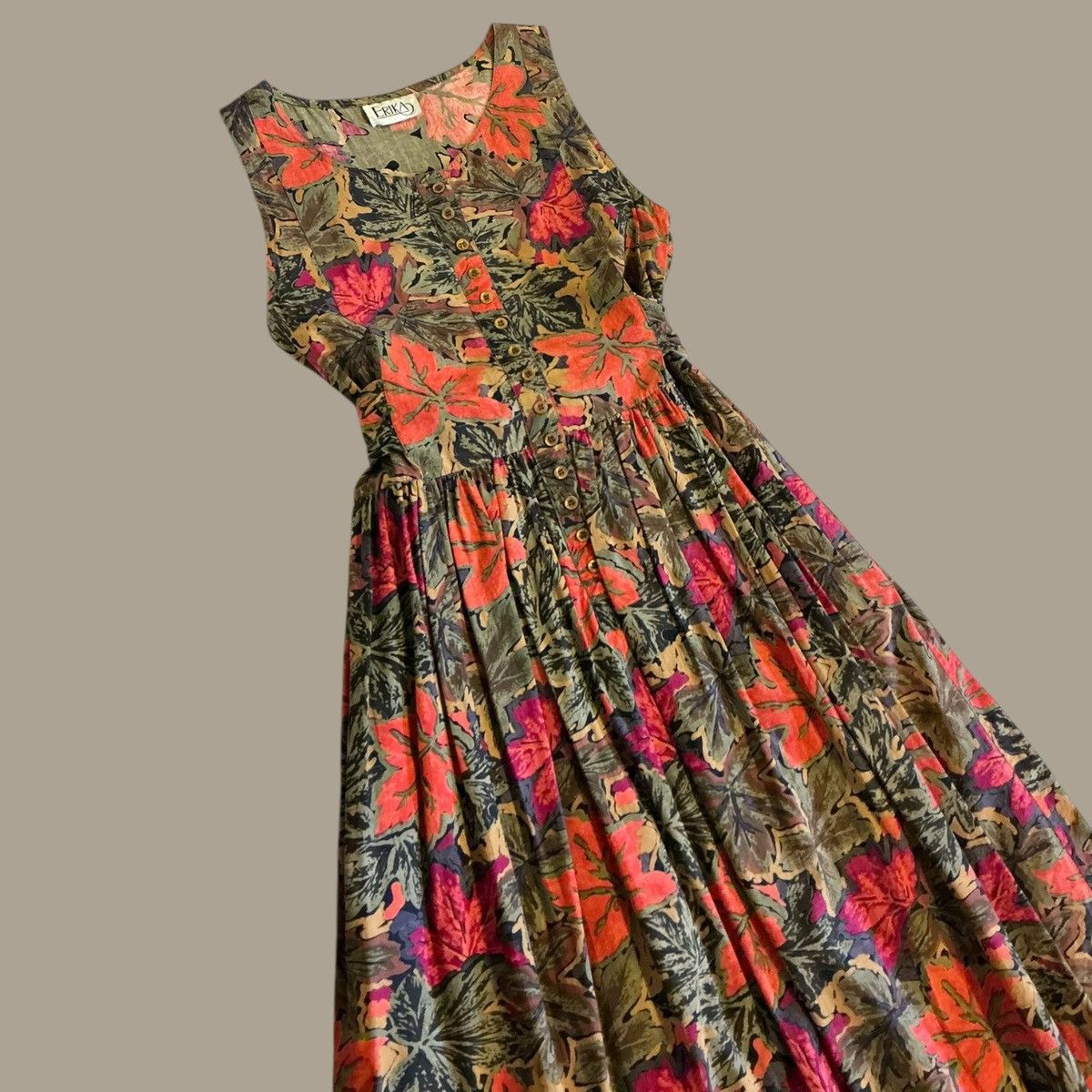 Other Vintage ’90s Erika & Co. Leaves Midi Dress Size S / US 4 / IT 40 - 4 Thumbnail