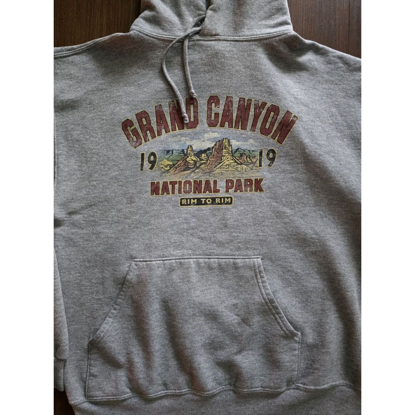 Vintage VINTAGE Grand Canyon Hoodie Gray M Men 90s Pullover Hooded Pockets Logo All Seasons Cotton Blend 1990s Y2k Large? Size US M / EU 48-50 / 2 - 2 Thumbnail