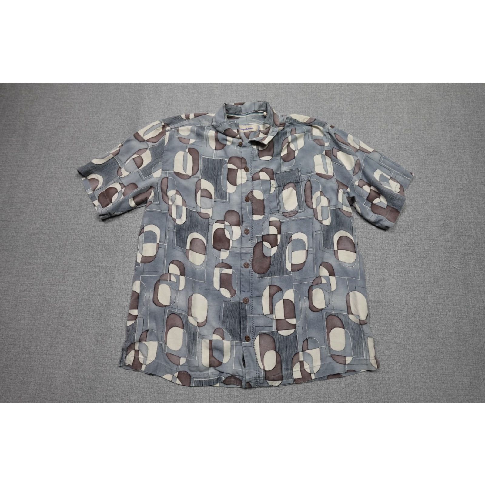 Tommy Bahama Tommy Bahama Shirt Men XL Blue Button-Up Short Sleeve Floral Silk Button-Front Size US XL / EU 56 / 4 - 2 Thumbnail