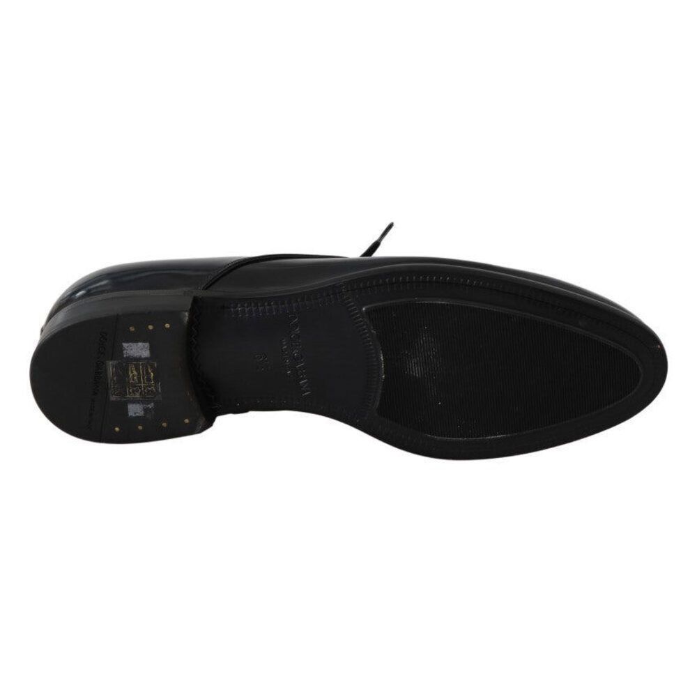 Dolce & Gabbana Dolce & Gabbana Elegant Dark Blue Leather Derby Shoes Size US 6 / EU 39 - 7 Thumbnail