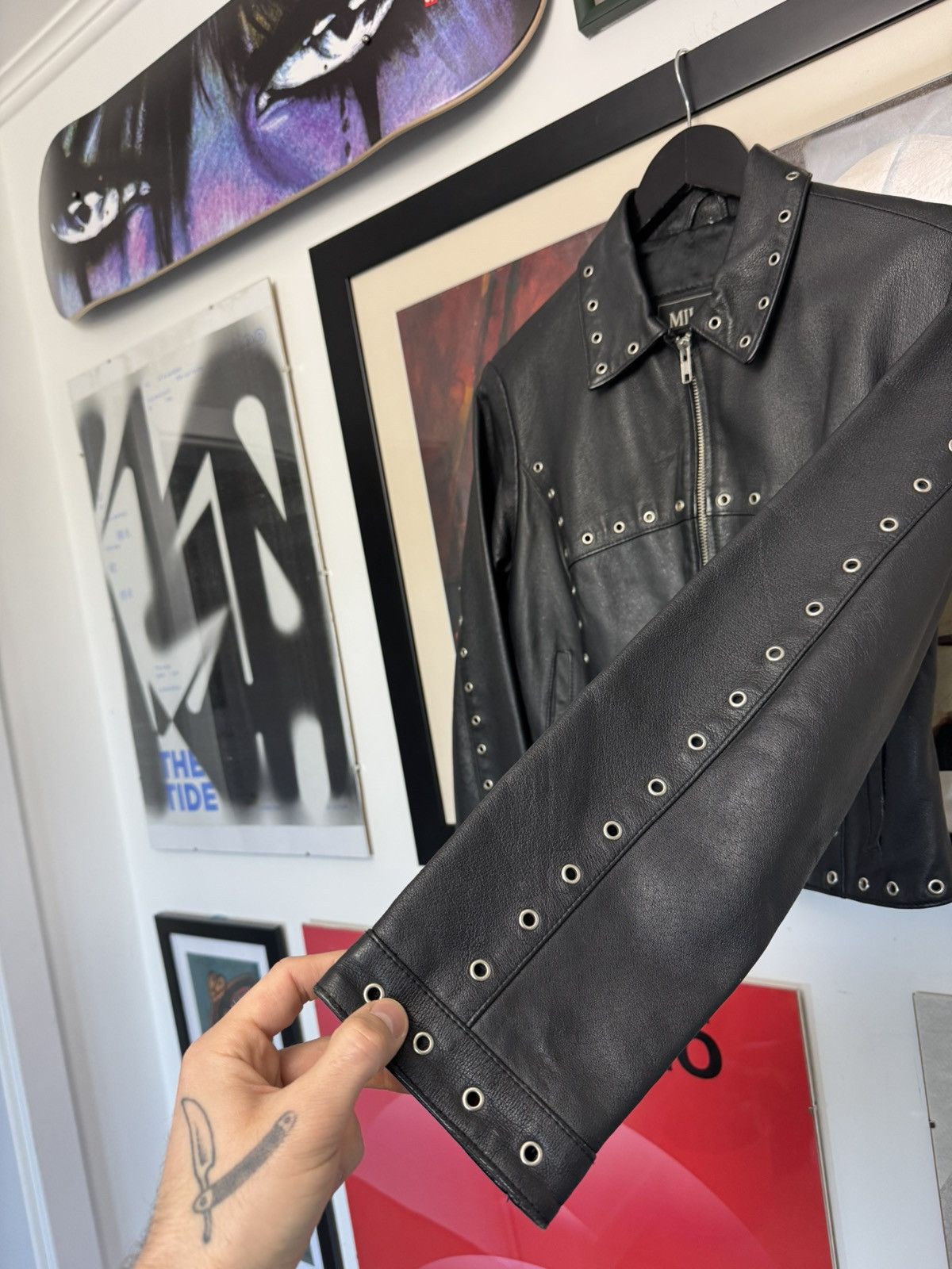 Vintage Vintage Black Studded Leather Jacket Punk Rock Women Rare Size M / US 6-8 / IT 42-44 - 3 Thumbnail
