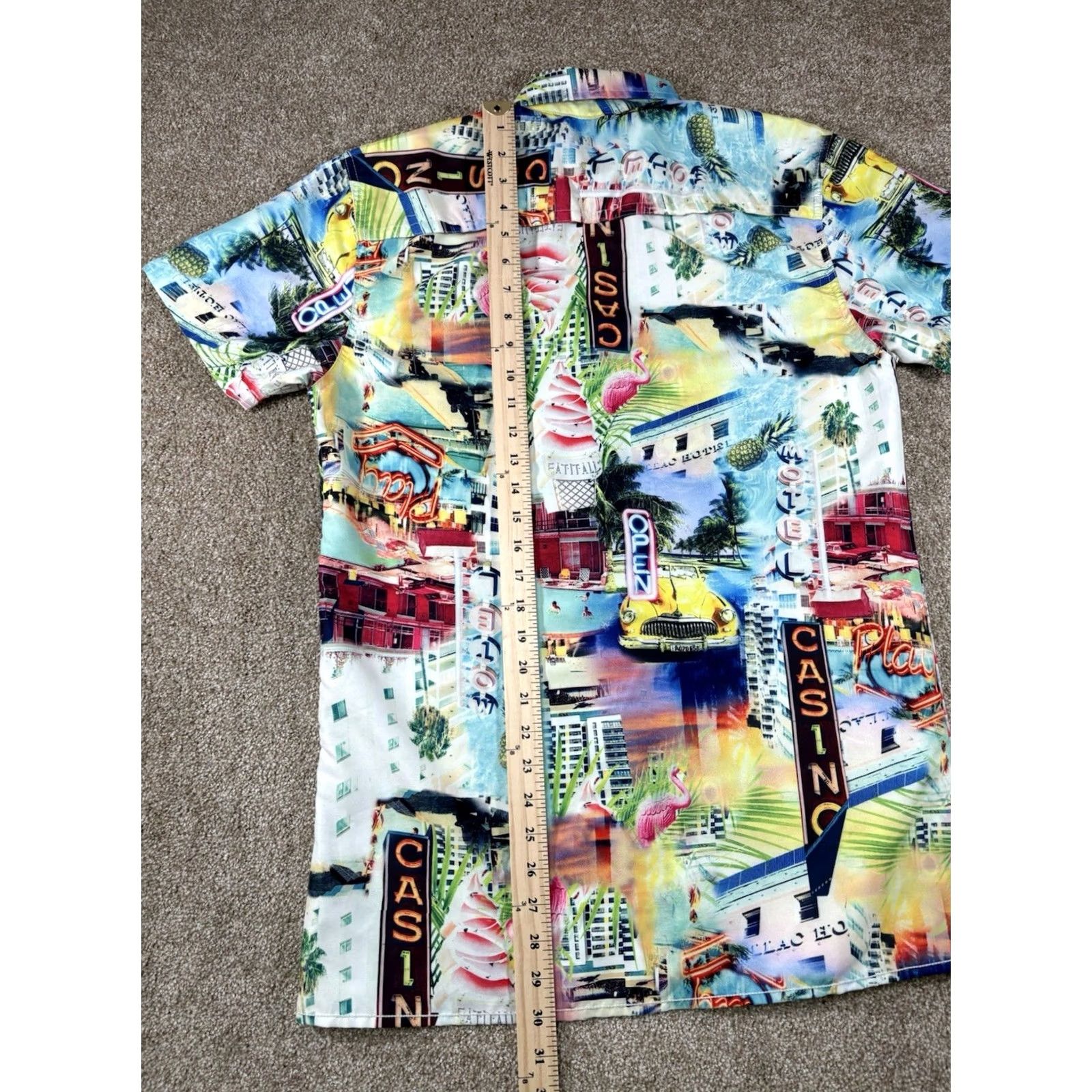CO Drill Clothing Co Surf Society Casino Graphic Short Sleeve Button Shirt Mens M Multicolor Size US M / EU 48-50 / 2 - 7 Thumbnail
