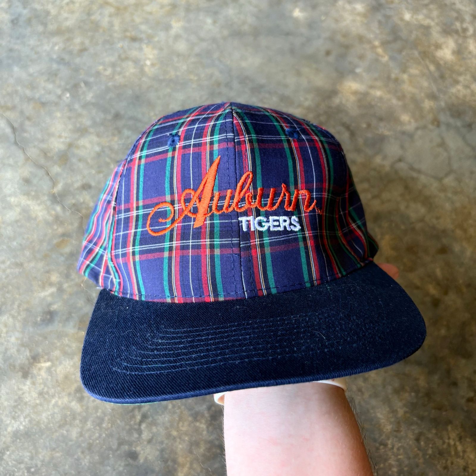 NCAA Cool Vintage Auburn Tigers Plaid Snapback Hat Size ONE SIZE - 1 Thumbnail