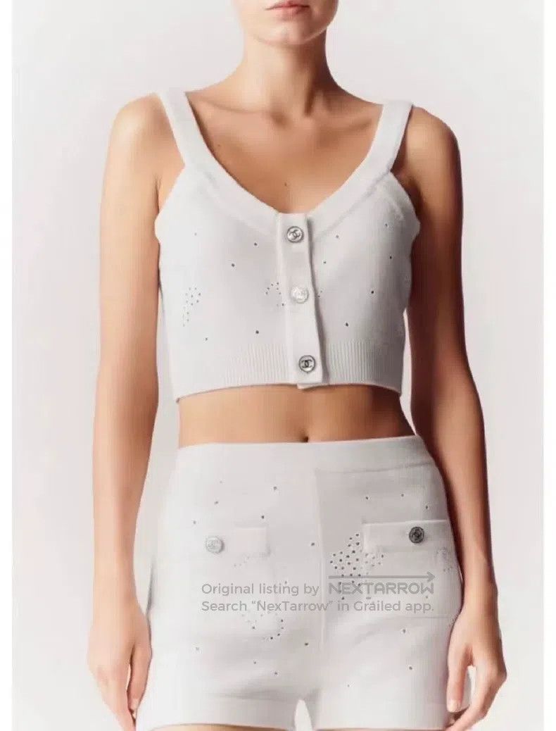 Chanel Chanel 23P white embroidered suspenders Size XXS / US 00 / IT 34 - 5 Thumbnail