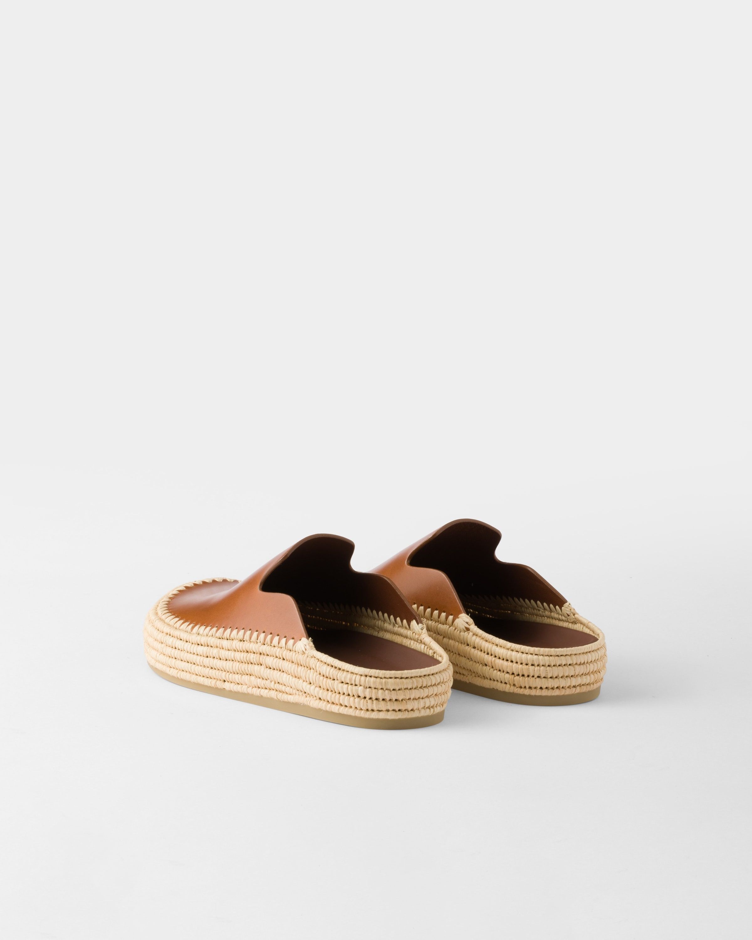 Prada o1bcso1str1025 Vitello Leather Mules in Brown Size US 11 / EU 44 - 4 Thumbnail