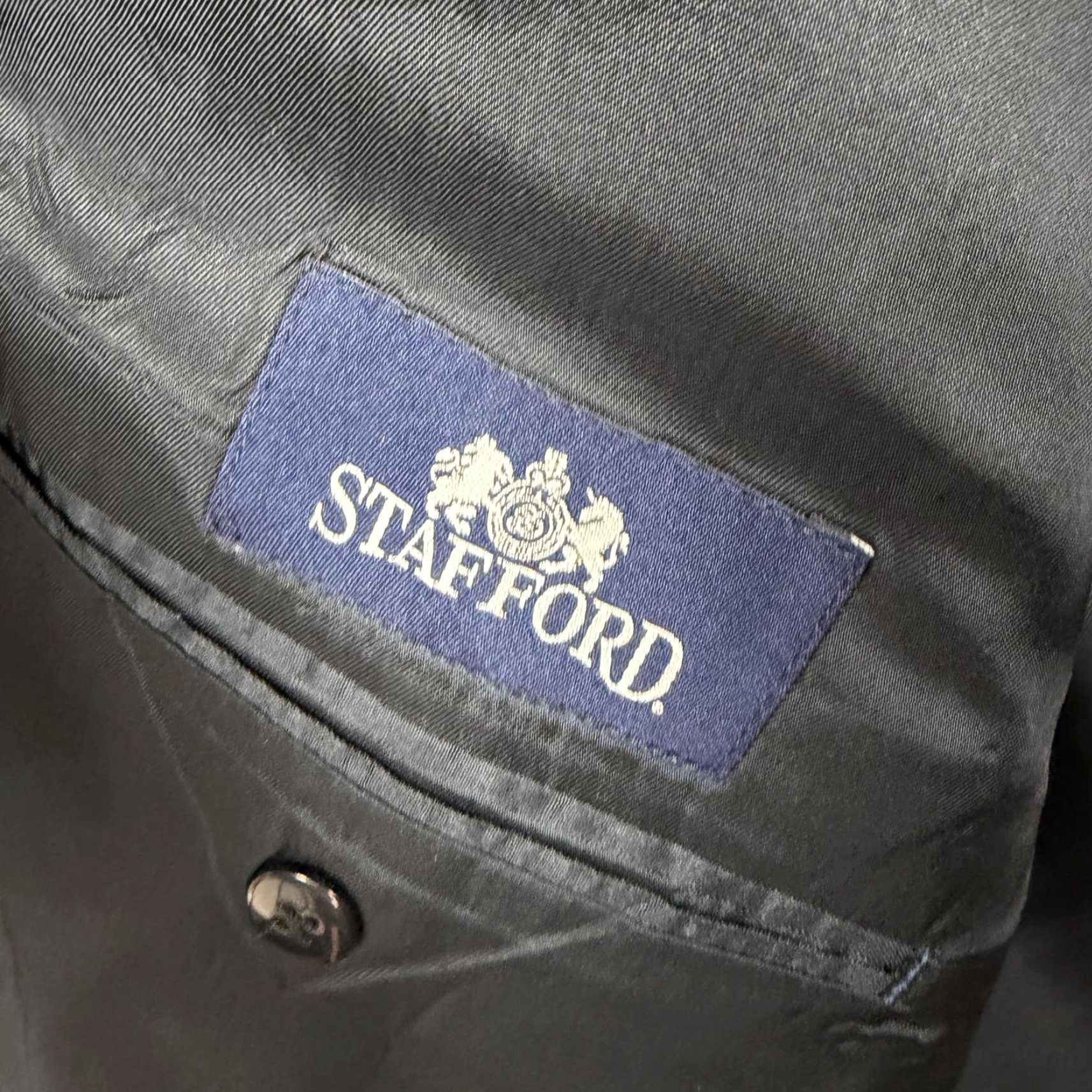 Stafford Stafford Blazer Mens 52R Blue Button Single-Breasted Formal Vintage? No Size 52R - 7 Thumbnail