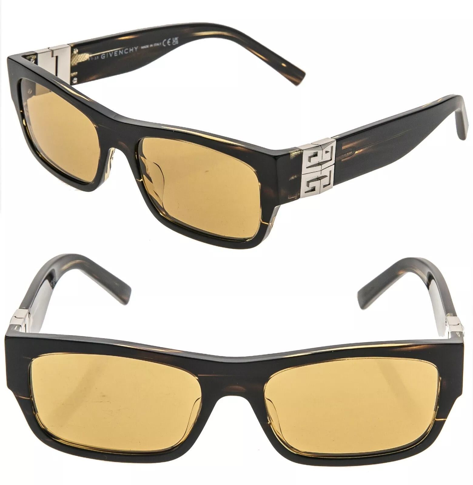 Givenchy GIVENCHY GV 4G Hinge 40057 Brown Yellow GV40057I Sunglasses Size ONE SIZE - 1 Thumbnail