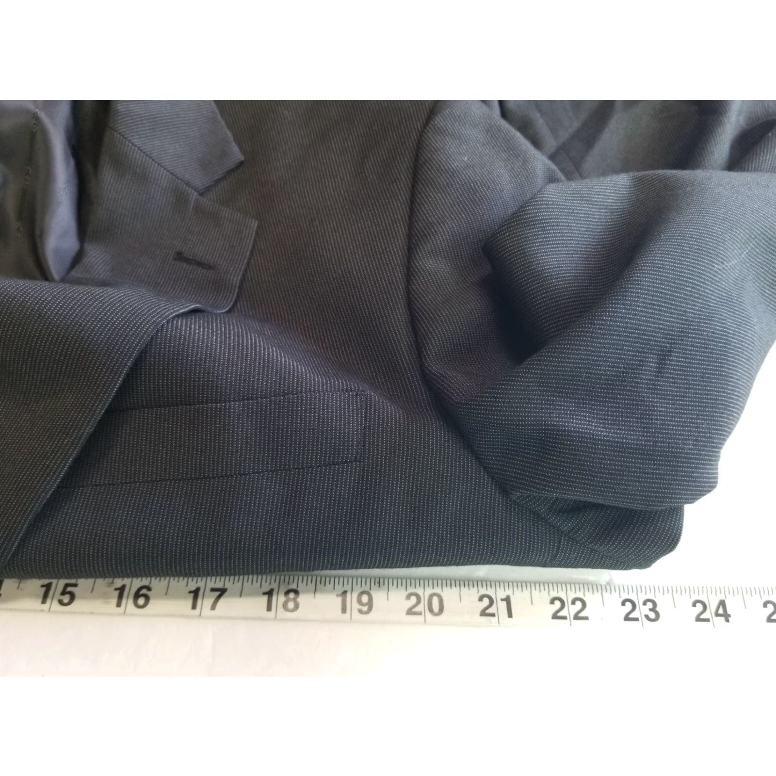 En Noir Renoir Men’s 40R Slim Fit Two-Button Notch Lapel Black Wool Suit Jacket Blazer Regular Size 40r Size 40R - 4 Thumbnail