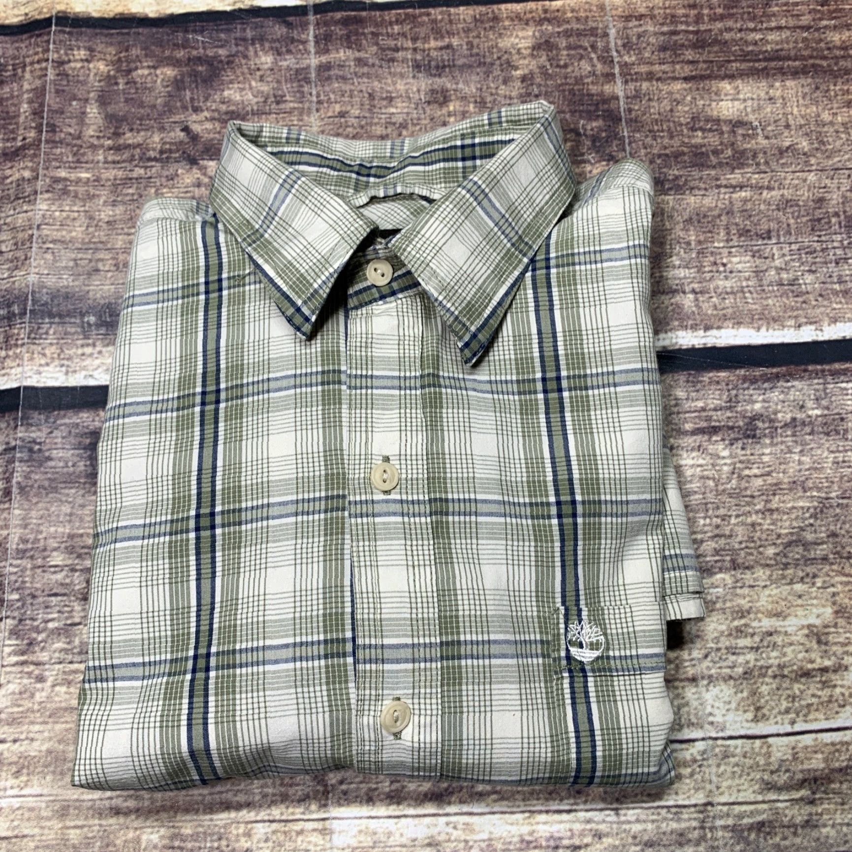 Timberland Timberland Shirt Button-Up Long Sleeve Plaid Green White L Mens Regular Fit Casual Workwear Years Vintage No Size US L / EU 52-54 / 3 - 8 Thumbnail