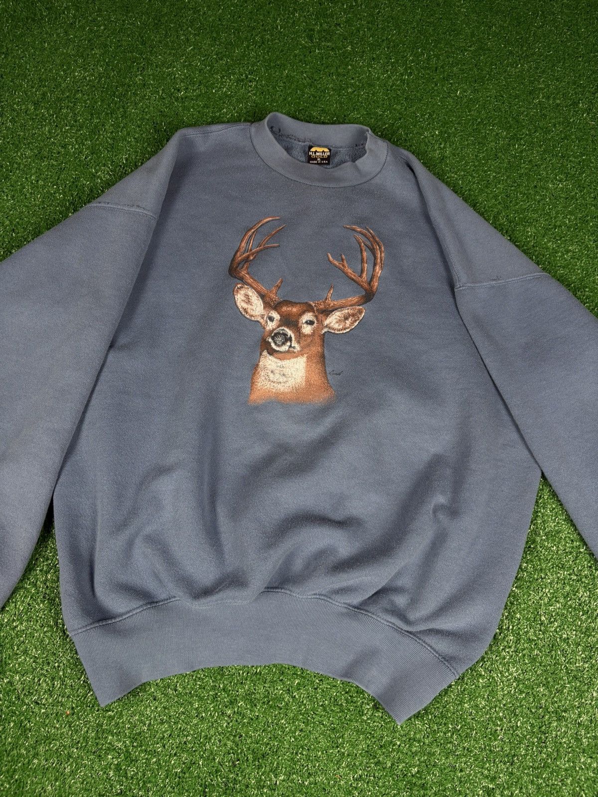 Vintage Vintage 90s H.L Miller Deer Graphic Crewneck sweatshirt Size US XL / EU 56 / 4 - 3 Thumbnail