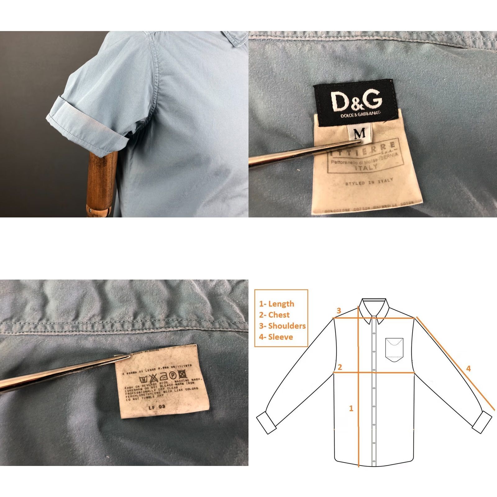 Dolce & Gabbana Dolce&Gabbana Shirt Men M Blue Cotton Short Sleeve Button-Up Casual Collared Left Chest Pocket Branded Label Size US M / EU 48-50 / 2 - 9 Thumbnail