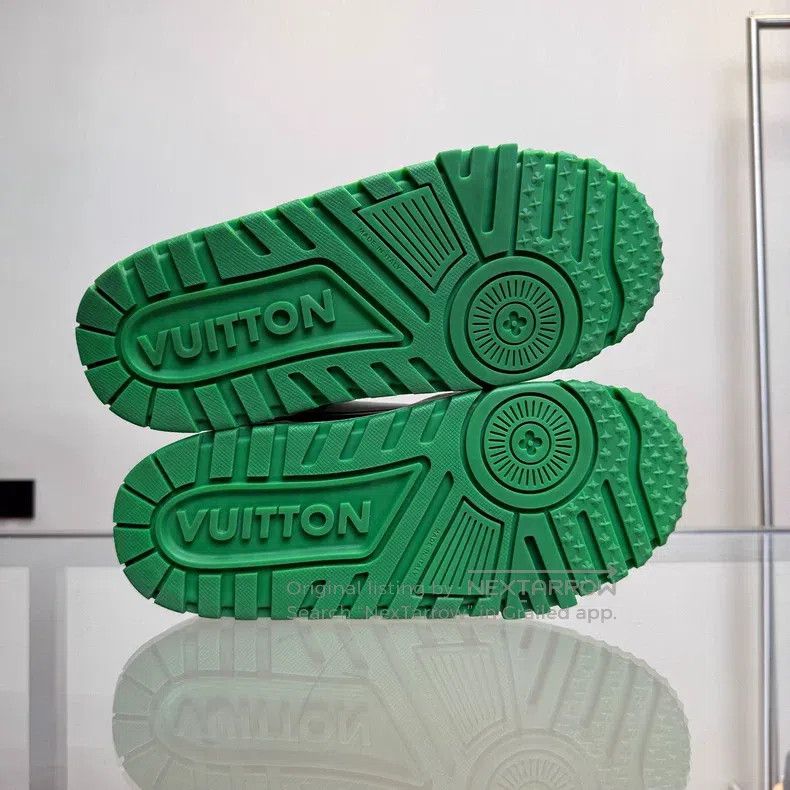 Louis Vuitton Louis Vuitton Trainer Maxi Fat Ding White Green shoes Size US 8.5 / EU 41-42 - 7 Thumbnail