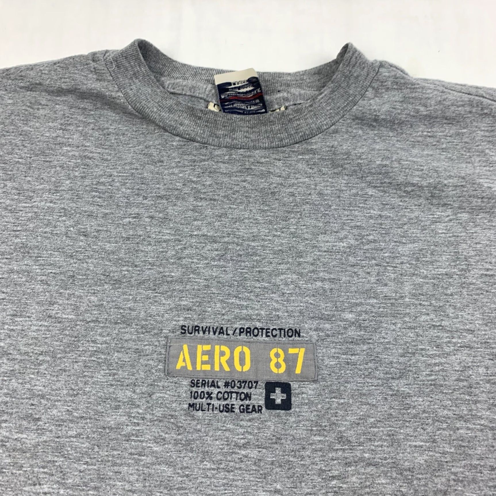 Vintage VINTAGE Aéropostale Survival Protection Shirt Adult Large Gray 90s Grunge Y2K Mens Tshirt Size US L / EU 52-54 / 3 - 2 Thumbnail