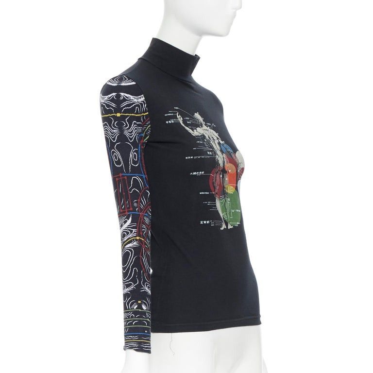 Jean Paul Gaultier JEAN PAUL GAULTIER Human Body Skeleton Anatomy Top Size S / US 4 / IT 40 - 4 Thumbnail