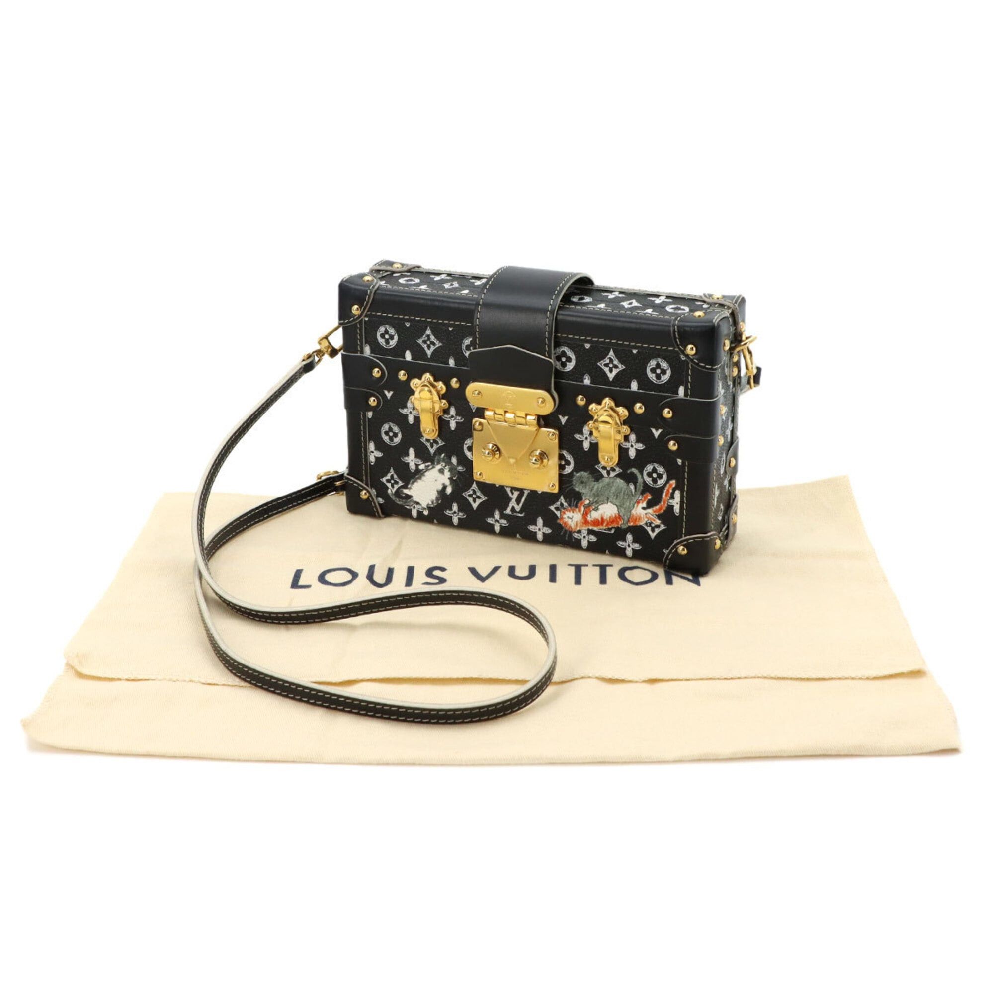 Louis Vuitton Louis Vuitton Monogram Catgram Petite Malle Shoulder Handbag, Black M44437 Size ONE SIZE - 1 Thumbnail