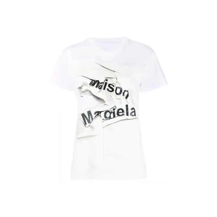 Maison Margiela Maison Margiela White Logo Print Short Sleeve T-Shirt 0079 Size XS / US 0-2 / IT 36-38 - 1 Thumbnail